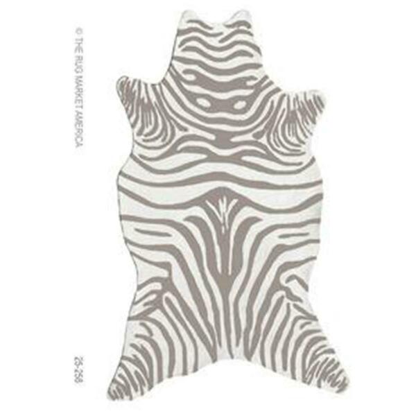 Manmade Zebra Grey Shaped Area Rug 8X10 MA134685